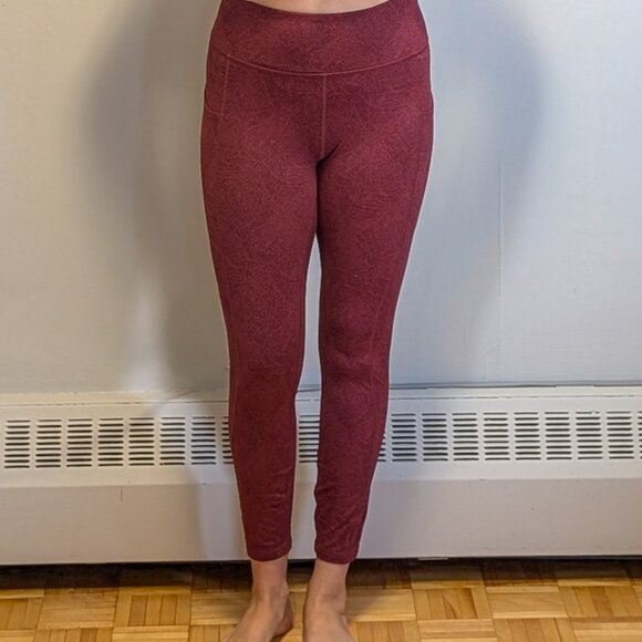 Burgundy High-Waist Leggings - Picture 2 of 5